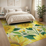 Vibrant Sunflower Field Area Rug