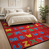 Multi-color and Patterns Vibrant ABC Alphabet Kids Play Rug
