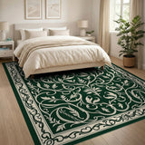 Elegant Green Persian Floral Paisley Rug