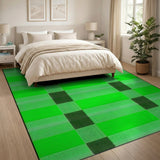 Green Black Buffalo Check Woven Rug