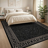 Intricate Black Persian Area Rug
