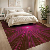 Radiant Pink Starburst Geometric Area Rug
