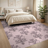 Pink Vintage Pink Floral Motif Area Rug