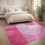 Pink Abstract Geometric Modern Area Rug