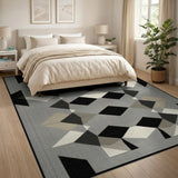 Modern Geometric Black White No. 12 Area Rug