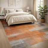 Orange Abstract Area Rug