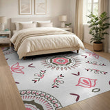 Floral Vintage Pink Vintage Pink Floral Mandala Area Rug