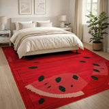 Vibrant Red Watermelon Slice Area Rug