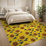 Vibrant Sunflower Fields Yellow Area Rug