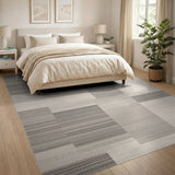 Geometric Modern Grey Modern Grey Geometric Block Area Rug