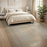 Beige Woven Grid Area Rug
