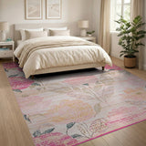 Pink Floral Vintage Pink Peony Floral Area Rug