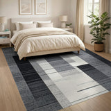 Geometric Modern Modern Black White Geometric Stripe Area Rug
