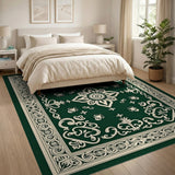 Traditional Persian Ornate Green Traditional Persian Area Rug