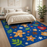 Whimsical Gingerbread Men Holiday Area Rug