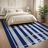 Soccer Field Striped Area Rug