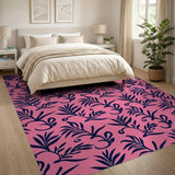 Pink Navy Vine Leaf Area Rug