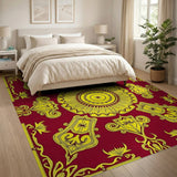 Opulent Red Gold Traditional Persian Rug