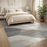 Modern Grey Abstract Geometric Rug