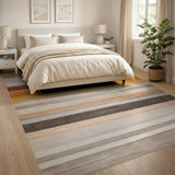 Multi-Color Horizontal Stripe Area Rug