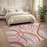 Pink Swirling Mandala Area Rug