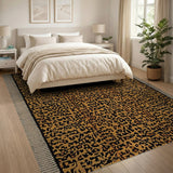 Black and Gold Leopard Print Area Rug