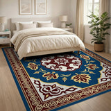 Navy Traditional Persian Navy Persian Medallion Area Rug