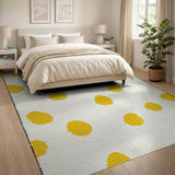 Yellow Polka Dot Textured Area Rug