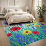 Multi-color and Patterns Vibrant Wildflower Meadow Area Rug