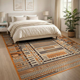 Orange Southwestern Geometric Orange Area Rug