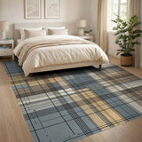 Modern Blueprint Grid Area Rug
