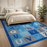 Blue Alphabet ABC Kids Learning Rug