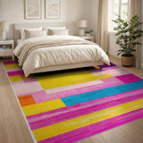 Multi-color and Patterns Vibrant Geometric Multi-Color Block Area Rug