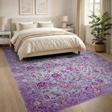 Purple Floral Vine Persian Rug