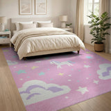 Magical Unicorn Rainbow Pink Kids Shag Rug