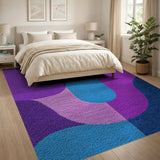 Purple Teal Organic Abstract Area Rug