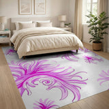 Elegant Pink Swirling Floral Area Rug