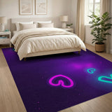 Neon Hearts Galaxy Glow Area Rug