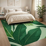 Lush Green Monstera Banana Leaf Area Rug