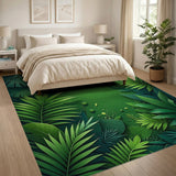 Lush Monstera Leaf Green Area Rug