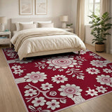 Traditional Persian Red Red Persian Floral Area Rug