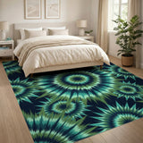 Teal Green Starburst Area Rug