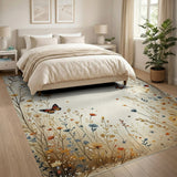 Wildflower Meadow Butterflies Area Rug