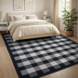 Black and White Black White Checkered Gingham Area Rug