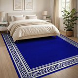 Navy Blue Southwestern Border Rug