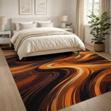 Swirling Sunset Desert Dunes Area Rug