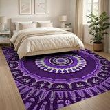 Boho Chic Purple Mandala Boho Area Rug