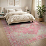 Pink Ivory Heritage Tribal Area Rug