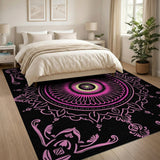 Vibrant Pink Mandala Traditional Persian Area Rug