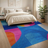 Vibrant Geometric Abstract Multi-Color Area Rug
